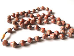 Brown Unique Handmade Paper bead recycled Necklace