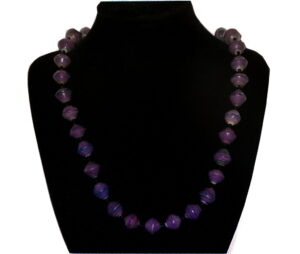 Handmade vintage bead necklace purple