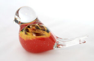 orange glass bird