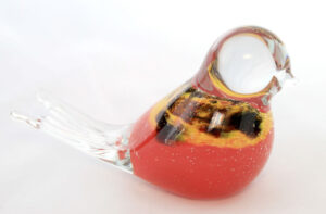 orange glass bird