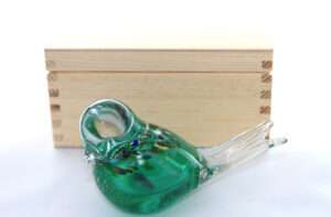 glass bird with box