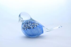 Glass Bird Light Blue Design