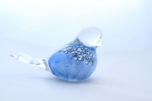 Glass Bird Light Blue Design