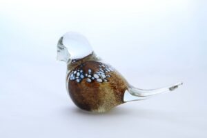 Brown Glass Bird Design