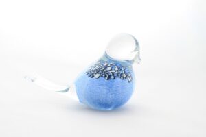 Light Blue Glass Bird Design