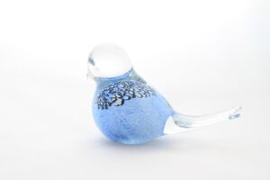Light Blue Glass Bird Design
