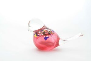 Light Pink Glass Bird Design
