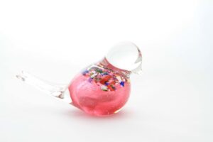 Light Pink Glass Bird Design