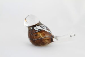 Brown Glass Bird Design Pattern