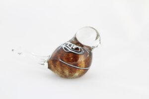 Brown Glass Bird Design Pattern