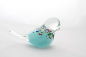 Light Blue Glass Bird Design Patterns