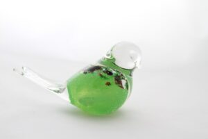 Light Green Glass Bird Design Patterns