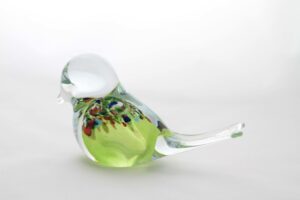 Green Glass Bird Pattern Design