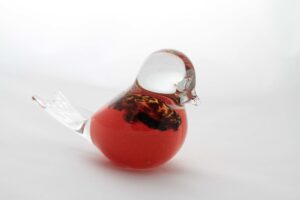 Orange Glass Bird Pattern Design