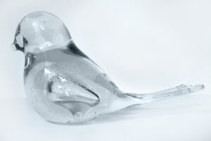 Glass Bird Clear Silver