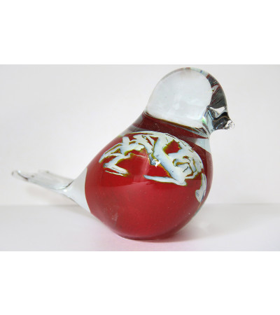 Glass Bird Maroon White