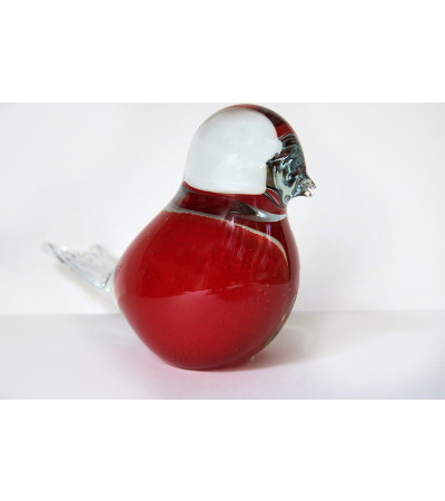 Glass Bird Milky Red