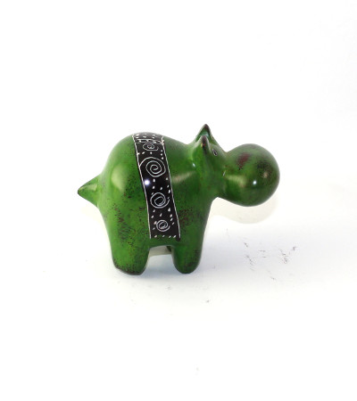 Stone Hippo Medium Sized in Green